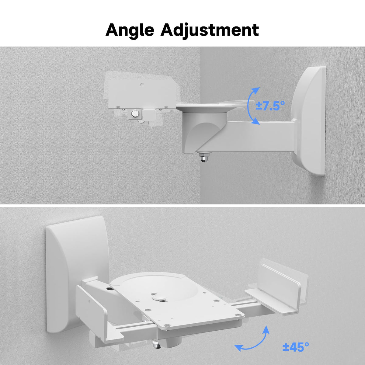Speaker Wall Mount 2-Pack Heavy Duty Holds 30kg – White