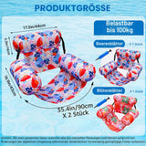 Inflatable Pool Seat Hammock 3-Cushion Adult Floating Lounger 150kg Capacity with Hand Pump – Orange