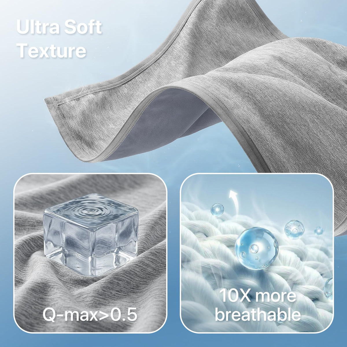 Cooling Bed Blanket 2-in-1 Q-Max>0.5 Lightweight Summer Cooling – Green 130x180cm