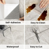 Hode 10-Piece Self-Adhesive Kitchen Tiles Marble Design Waterproof – 60x30cm Grey
