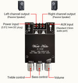 WANGCL ZK-1002MT 2 x 100W Bluetooth 5.0 Subwoofer Amplifier Board High Power Audio Stereo Amplifier Board AUX Bass Treble AMP