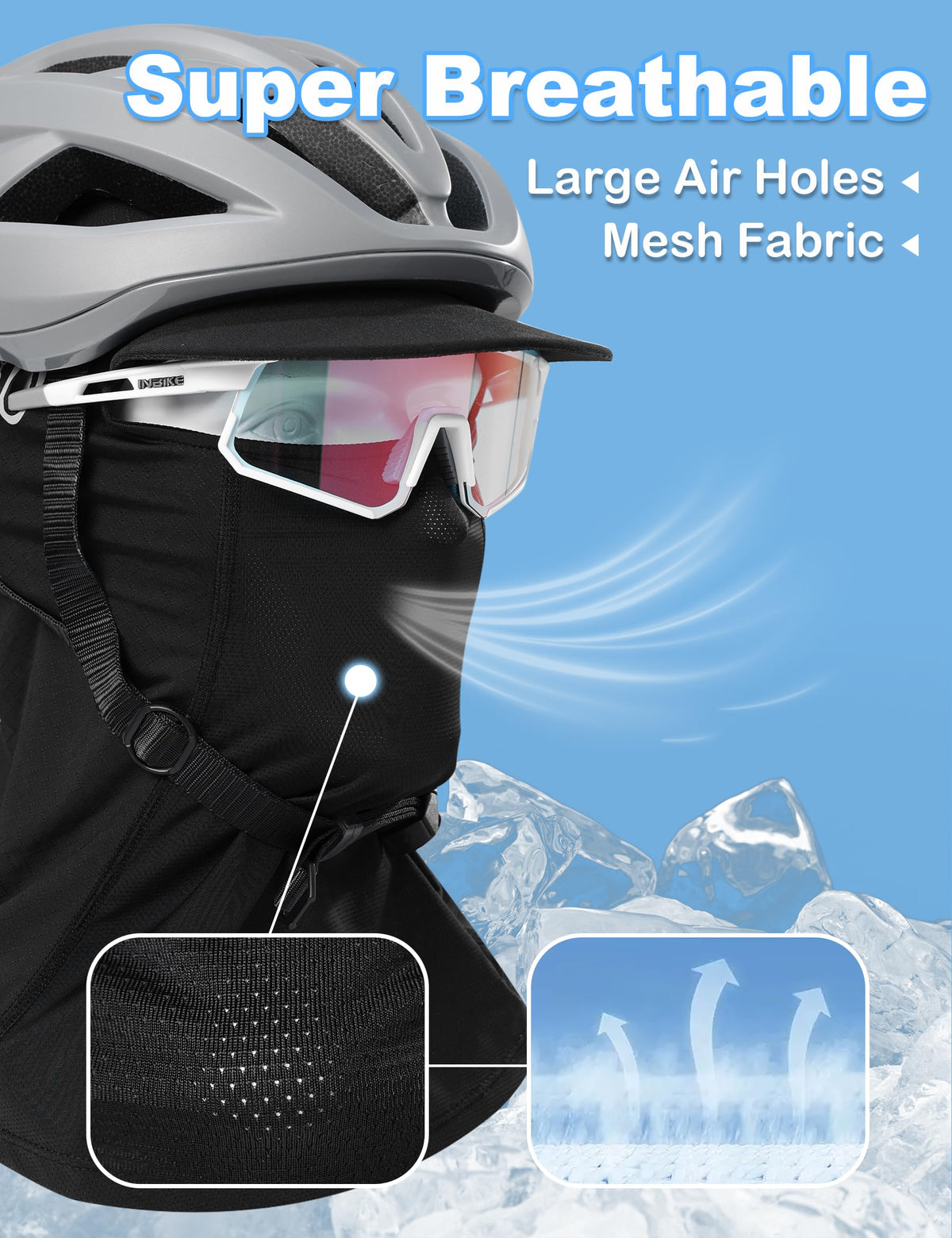 Balaclava Face Mask Breathable UV Protection Soft Skin-Friendly – Black