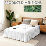 Bed Skirt Volant Wrap-Around 140×200cm with Ruffles 45cm Drop – 140×200cm