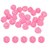 Wicker Rattan Balls 30mm Decorative Craft 25pc – Pink