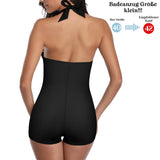 Costum de baie întreg modelator Durio halter push-up mărimi mari – Negru 40-42 (L)