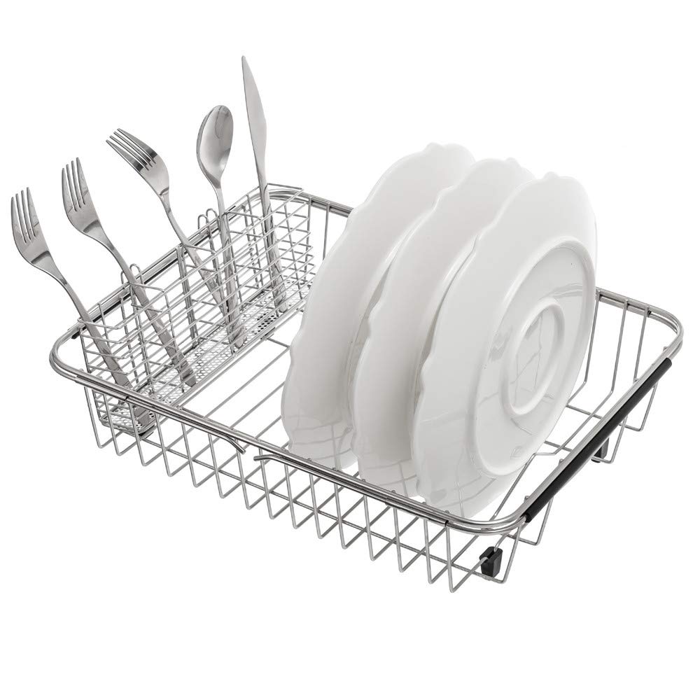 Cutlery Holder Hanging Utensil Organizer 4-Compartment Stainless Steel Spoon Drying Rack – Stainless