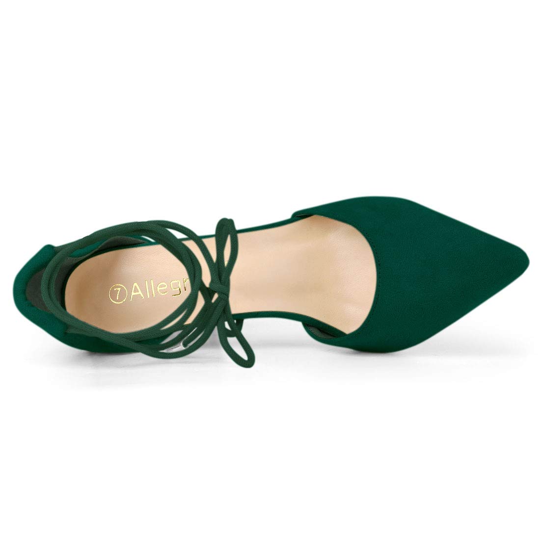 Sandale pantofi damă cu toc gros și vârf ascuțit de seară – Verde EU 41