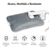 Rechargeable Electric Hot Water Bottle Velvet Soft Warmer – Grey