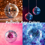 Globuri disco cu oglinzi reflectorizante 10 cm agățătoare pentru petreceri, set 2 bucăți – Argintiu