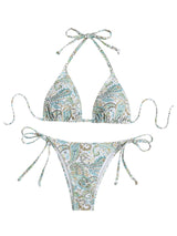 Costum de baie 2 piese triunghi cu nod și efect modelator GORGLITTER – Verde L