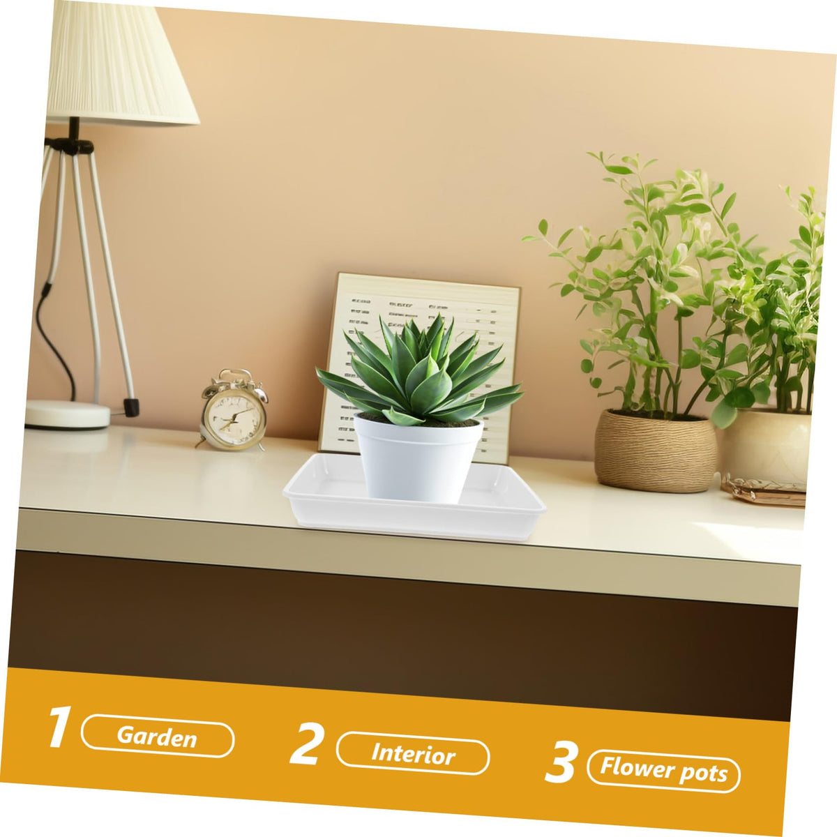 Square Plant Pot Coasters 2-Pack Water Collection Durable Plastic – 60x60cm