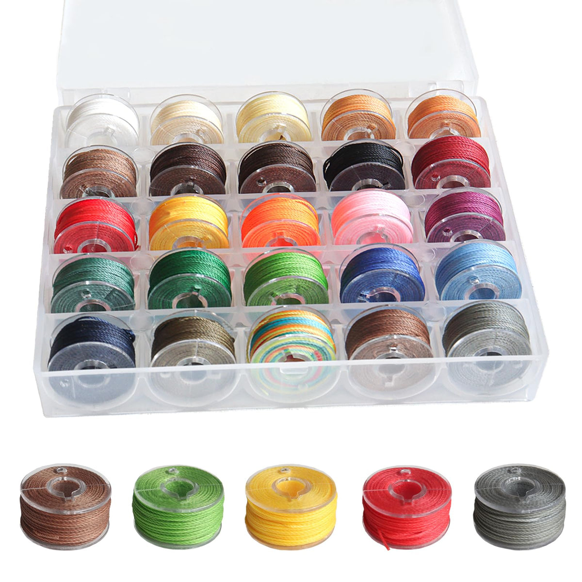 Waxed Cord 0.55mm x 10m 25 Rolls Colourful Threads for Jewellery Making – With Box