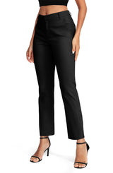 Pantaloni comozi drepți elastici talie înaltă EXCHIC – Negru S
