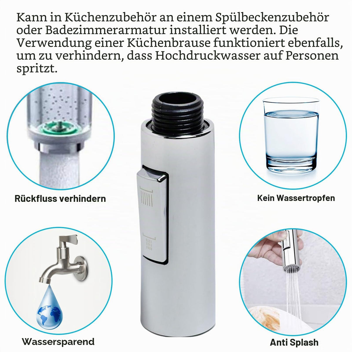 Pull-out Kitchen Faucet Spray Head 2 Modes Hand Shower – Universal