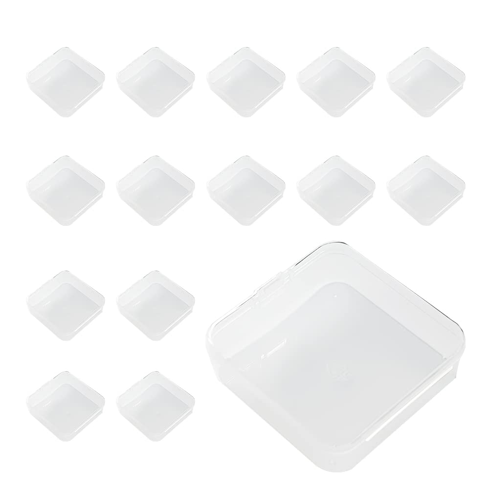 Plastic Storage Box 15 Compartments Transparent with Lid for Beads Jewellery Screws – Clear 6.4 x 6.4cm