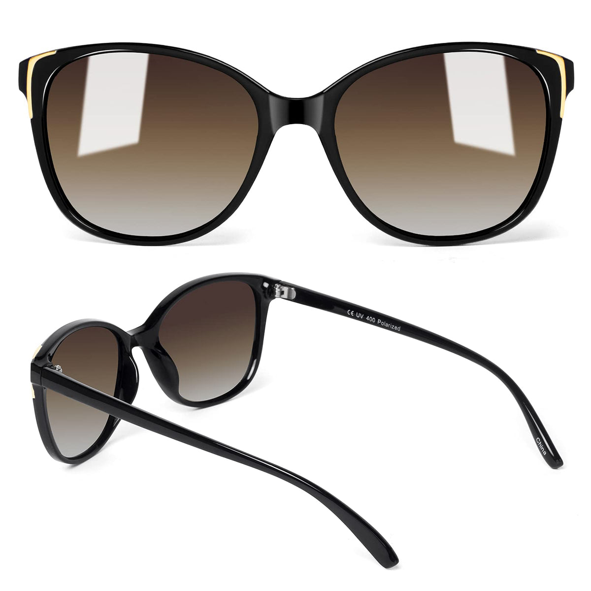 Ochelari de soare damă polarizați ochi de pisică Face Shadow protecție UV400