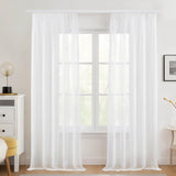 Deconovo Sheer Track Curtains Transparent – White