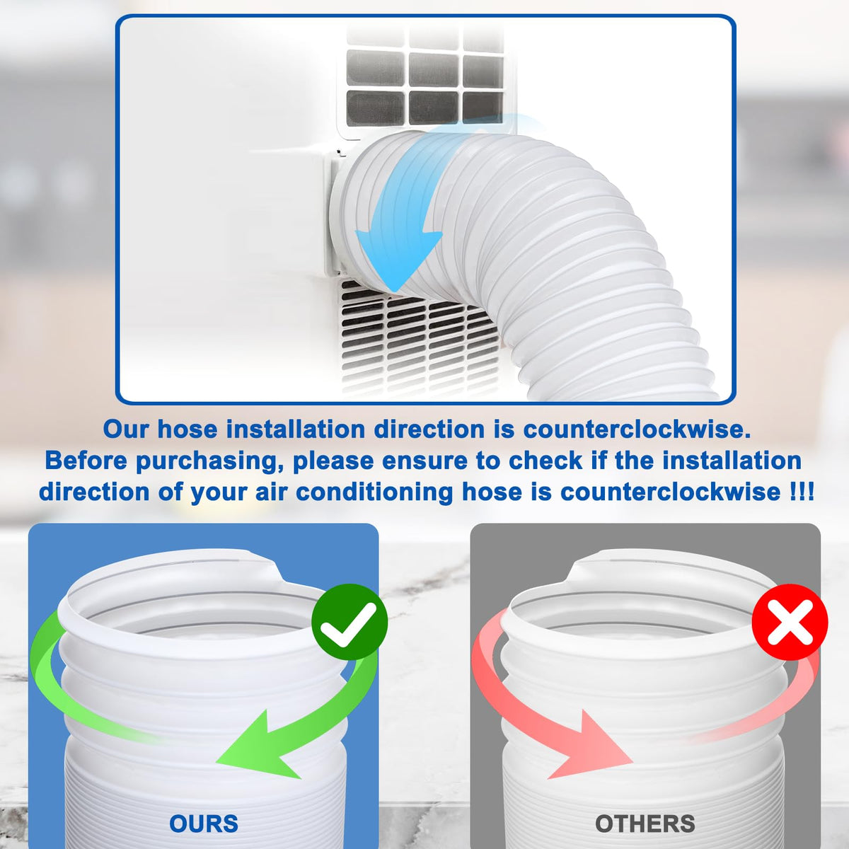 Hukermoon exhaust hose air conditioning hose 150mm, PP exhaust hose air conditioning unit 2M flexible hose air conditioning steel wire foldable, ventilation hose for air conditioning systems, tumble dryers, extractor hoods