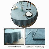Heavyweight Round Cotton-Linen Tablecloth 180 cm – Light Blue