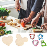 4 Piece Children's Cookie Cutter Set, Sandwich Cookie Cutters Bread Cookie Cutters Stainless Steel Comfort Grip Cookie Cutters Set Bread Cookie Cutter Set Sanwich Vegetable Fruit Cookie Cutters for Cakes, Biscuits, Vegetable Cutter