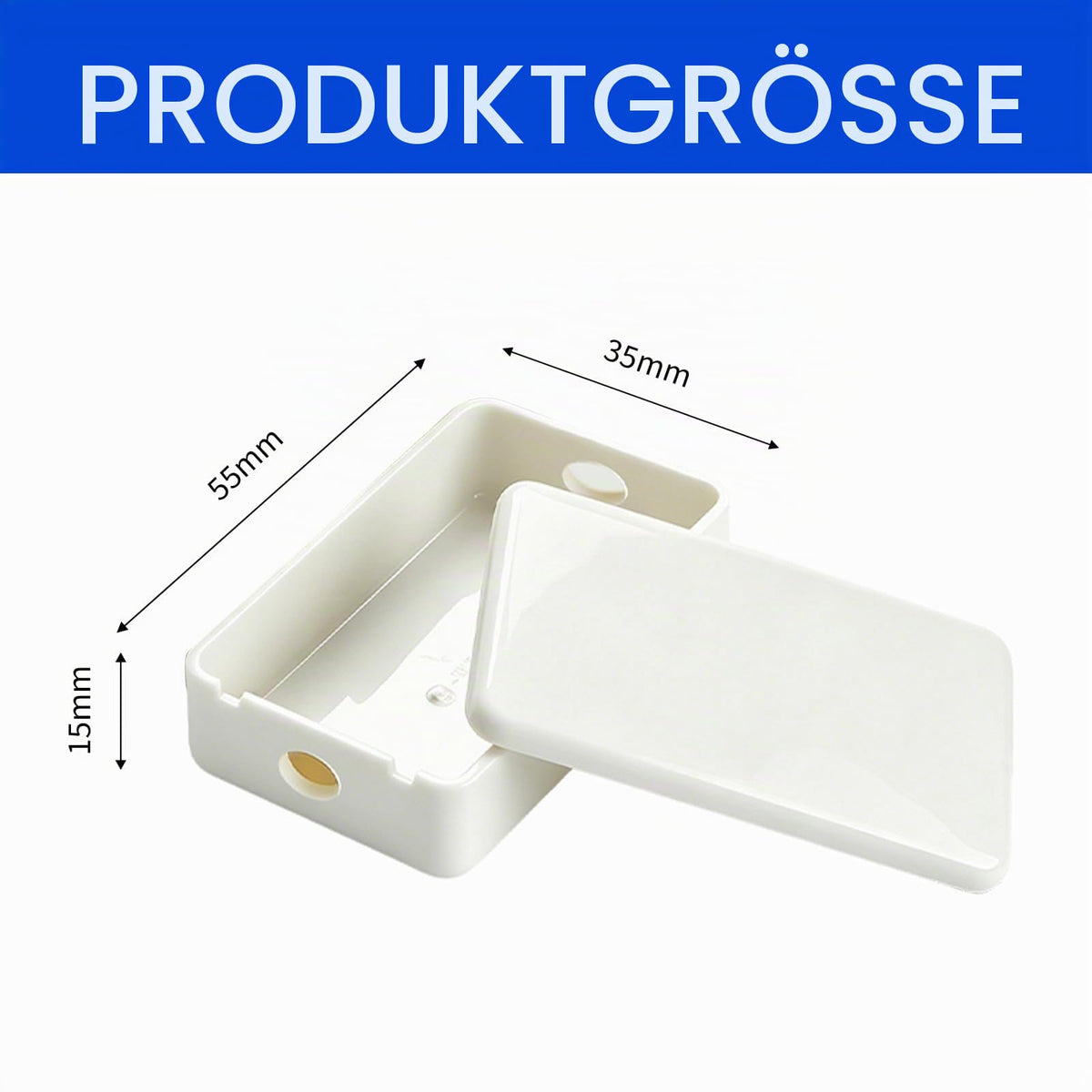 Mini Junction Box ABS Waterproof Surface-Mounted 55×35×15mm 12pc – White