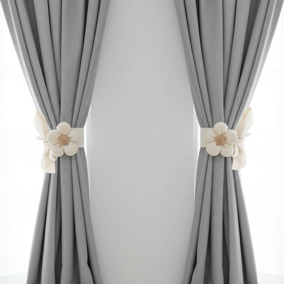 Curtain Tiebacks Set of 2 Fabric Floral Pattern Home Decor