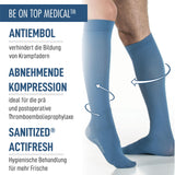 Ciorapi compresivi antitrombotici unisex BeOnTop 18-23 mmHg pentru zbor și varice
