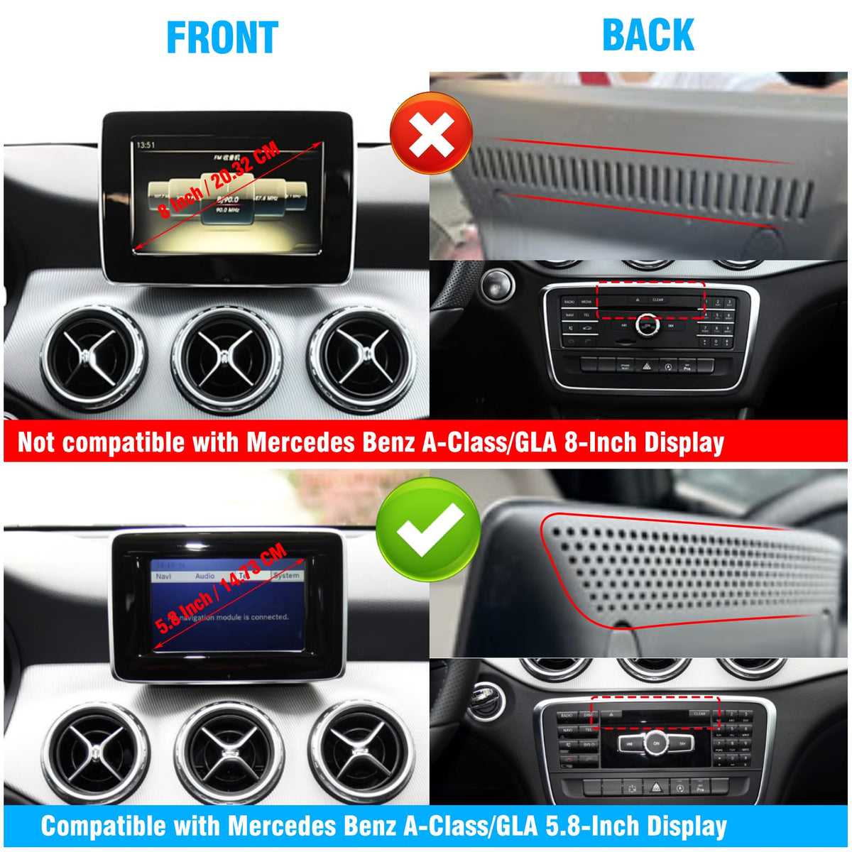 Car Phone Holder Compatible Mercedes A W176 B W246 CLA C117 GLA X156 – Dashboard