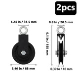 NAMYEUT 4 pieces 37 mm pulleys for ropes, steel rope pulley with screws, rope pulley pulley, pulley wheel pulley for ropes steel rope, load capacity 190 kg