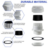 Bolatus M40 x 1.5 IP68 Waterproof Fire Prevention Cable Grommet with Lock Nut for Cable Gland 6pcs