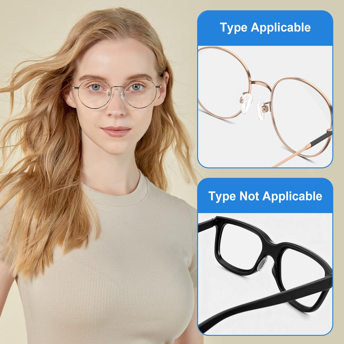 Set pernuțe nazale din silicon pentru ochelari cu șurubel și pensetă, 10 perechi – Transparent