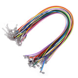 Șnururi cerate pentru coliere și pandantive cu închizătoare carabină 45 cm, set 28 bucăți