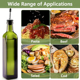 Oil & Vinegar Bottle Set 2×500ml Glass with Pourers Anti-Drip – Green