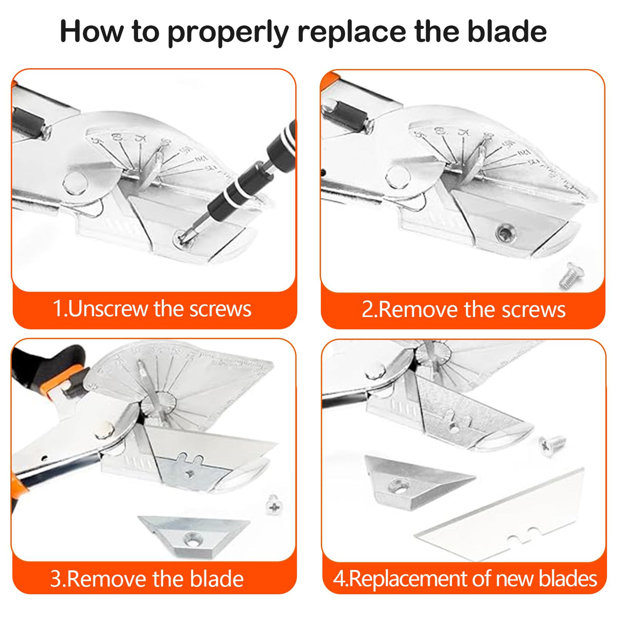 Miter shears, angle shears 45 to 135 degrees scissors for cable duct cutter with 10 replacement blades Multifunctional angle scissors for precise cutting