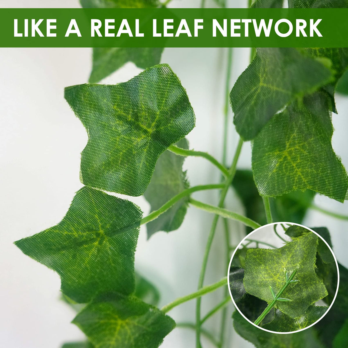 ADORAMOUR Artificial Ivy Garlands - Pack of 6, 210cm Length - Fake Vines for Room and Garden Wall Decoration for Indoor Outdoor, Green Leaves Plastic, Hanging Plants for Green Plants Decoration