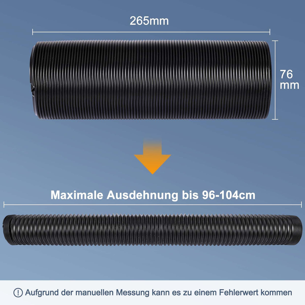 CarBole 76mm car intake pipe, air filter intake hose, cold air intake pipe, air inlet hose, car cold air inlet pipe, extendable to 1m