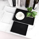 Tăvi decorative dreptunghiulare pentru baie sau masă, set 2 bucăți – Alb