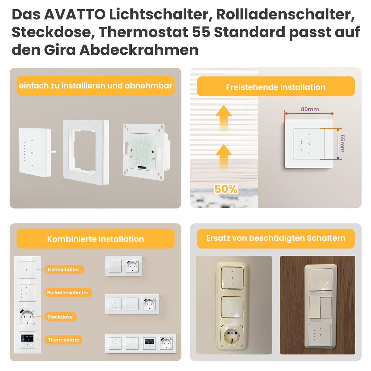 Întrerupător tactil inteligent WiFi pentru rulouri electrice compatibil Alexa/Google Smart Life