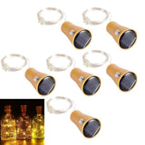 Solar Wine Bottle String Lights 1m 10 LEDs Cork Copper Wire – Warm White Pack of 6