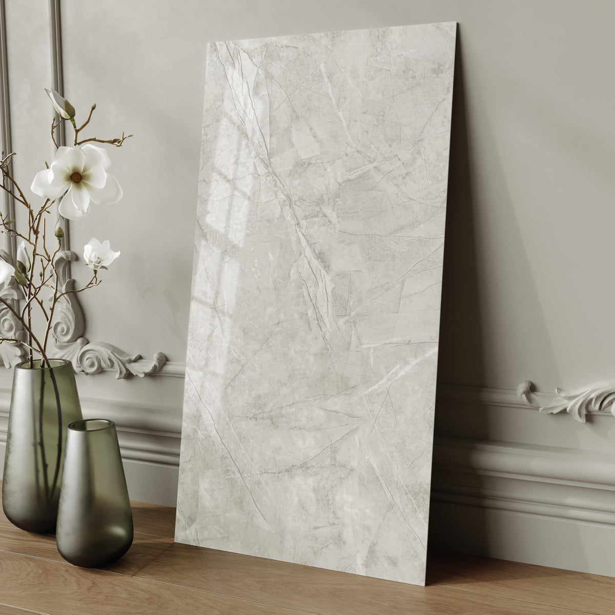 Hode 10-Piece Self-Adhesive Kitchen Tiles Marble Design Waterproof – 60x30cm Grey