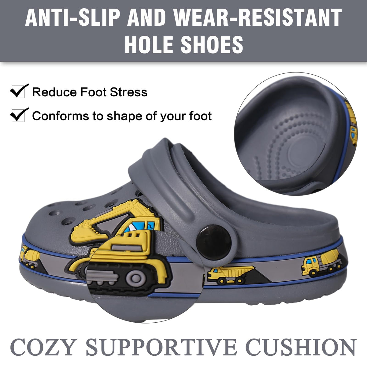 Children's Garden Clogs Non-Slip Lightweight Soft Comfortable Cute Pattern – Unisex