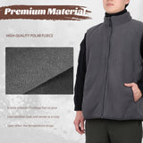 Men’s Fleece-Lined Full-Zip Outdoor Vest Polar Sleeveless Bodywarmer – Grey XXL