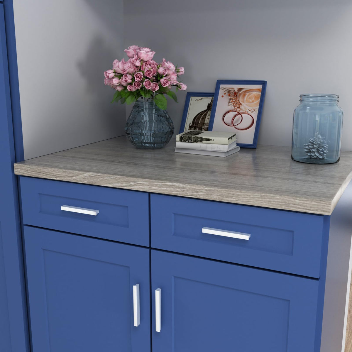Mânere pentru mobilier de bucătărie distanță între găuri 192 mm, set 10 bucăți – Alb