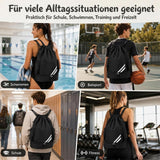 Kids Sports Gym Backpack Drawstring Sports Bag Lightweight – Black