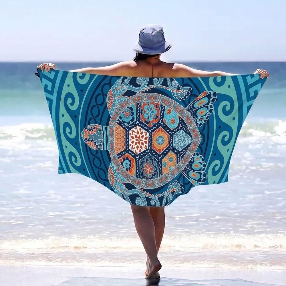 Double-Sided Plush Beach Towel Soft Lightweight 160 x 80 cm – Multi