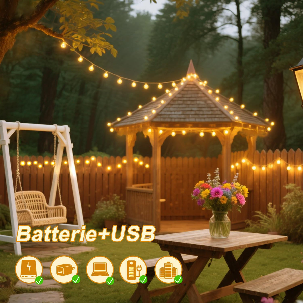 100 LED Warm White Ball Fairy Lights with Remote & Timer – 12m/39ft Indoor Outdoor
