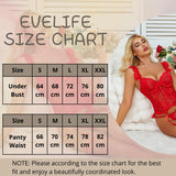 Women's Lace Bodysuit Lingerie Set with Garter & Briefs – Red XXL