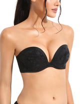 Push-Up Strapless Bra Padded Multiway Underwire – Black 36B