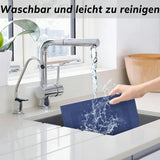 Washable PVC Placemats Set of 6 Heat-Resistant Wipeable 30x45cm - Blue