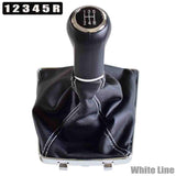 Gear Shift Knob with Leather Boot for Opel Astra III H 2004-2010 – White 5-speed